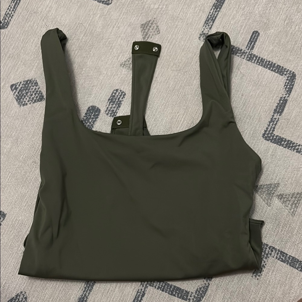 BYLT Basics Green Sleeveless Fitted Bodysuit